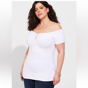 Torrid Foxy U-Bar Off Shoulder Short Sleeve Top Size 4X NWT